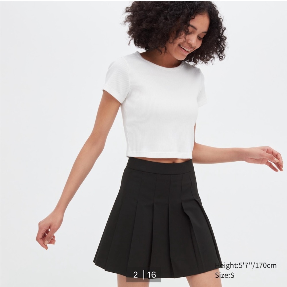 Uniqlo Pleated A-Line Mini Skirt